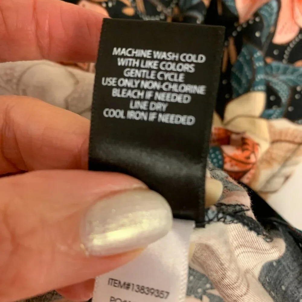 Torrid Dress Womens Size 2(18-20) Blue Floral Midi Dark Cottagecore Mature - Picture 5 of 10